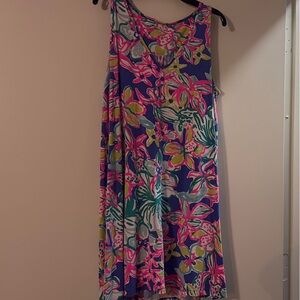 Lilly Pulitzer Pink and Blue Scoop Neck Sundress